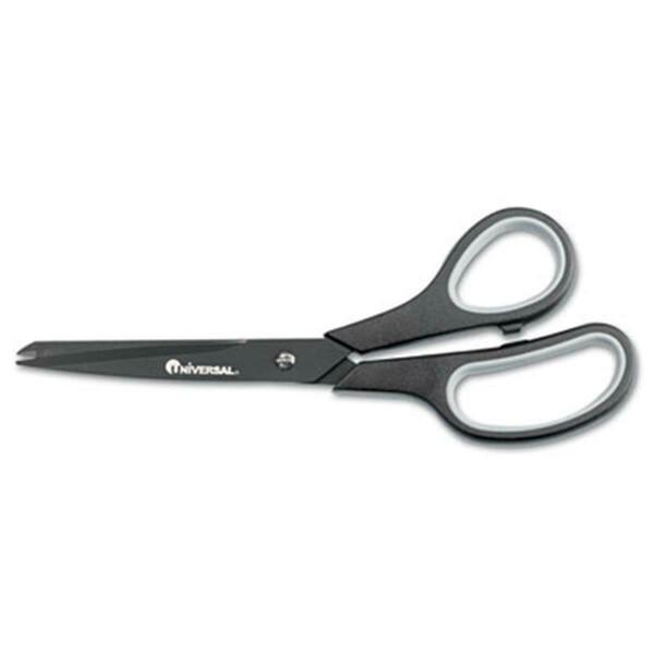 Universal Industrial Scissors- 8&quot; Length- Straight- Black Carbon Coated Blades- Black/Blue 92021